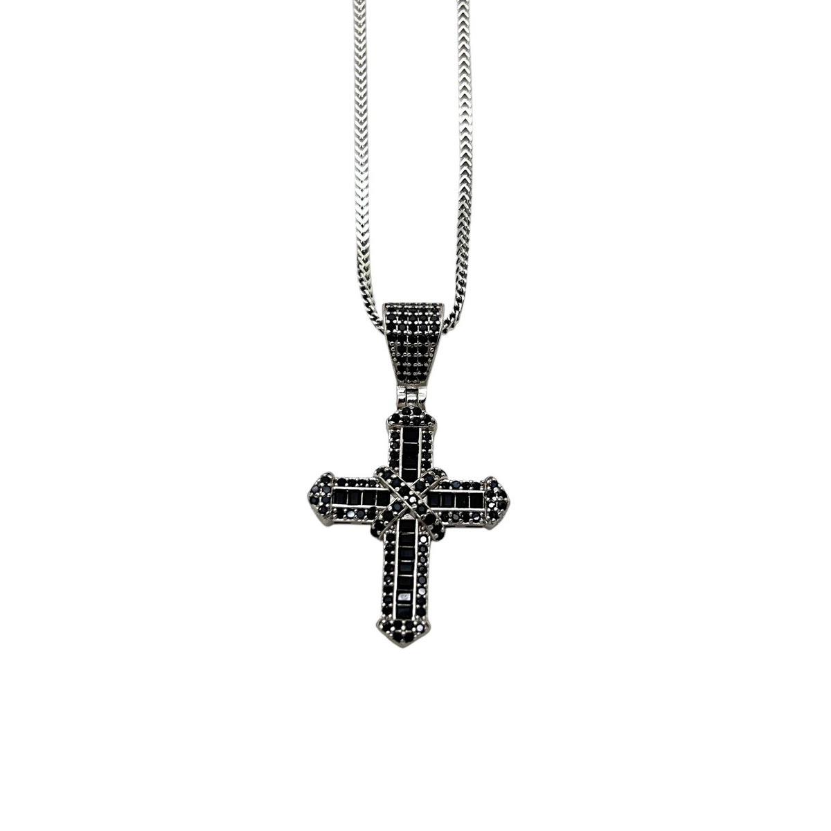 LANTURI ARGINT - Lant Argint 925 Black Diamonds Cross