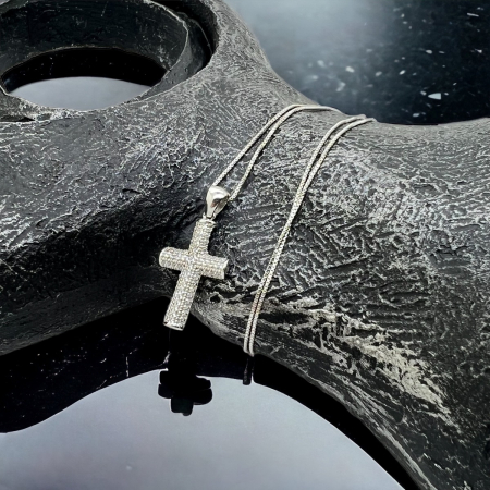 Lant Argint 925 Brooks Diamond Cross [1]