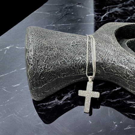 Lant Argint 925 Brooks Diamond Cross [1]