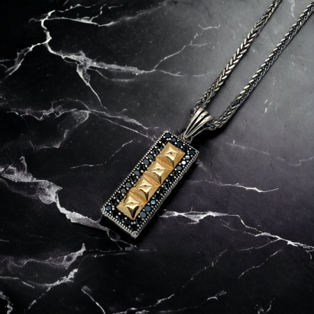 LANTURI ARGINT - Lant Argint 925 Brooks GoldBlack Charm