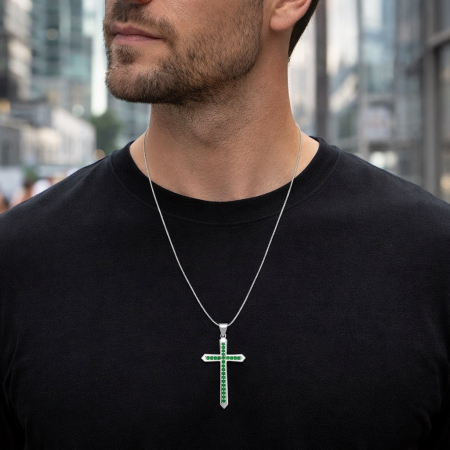 Lant Argint 925 Brooks Green Tennis Diamonds [1]