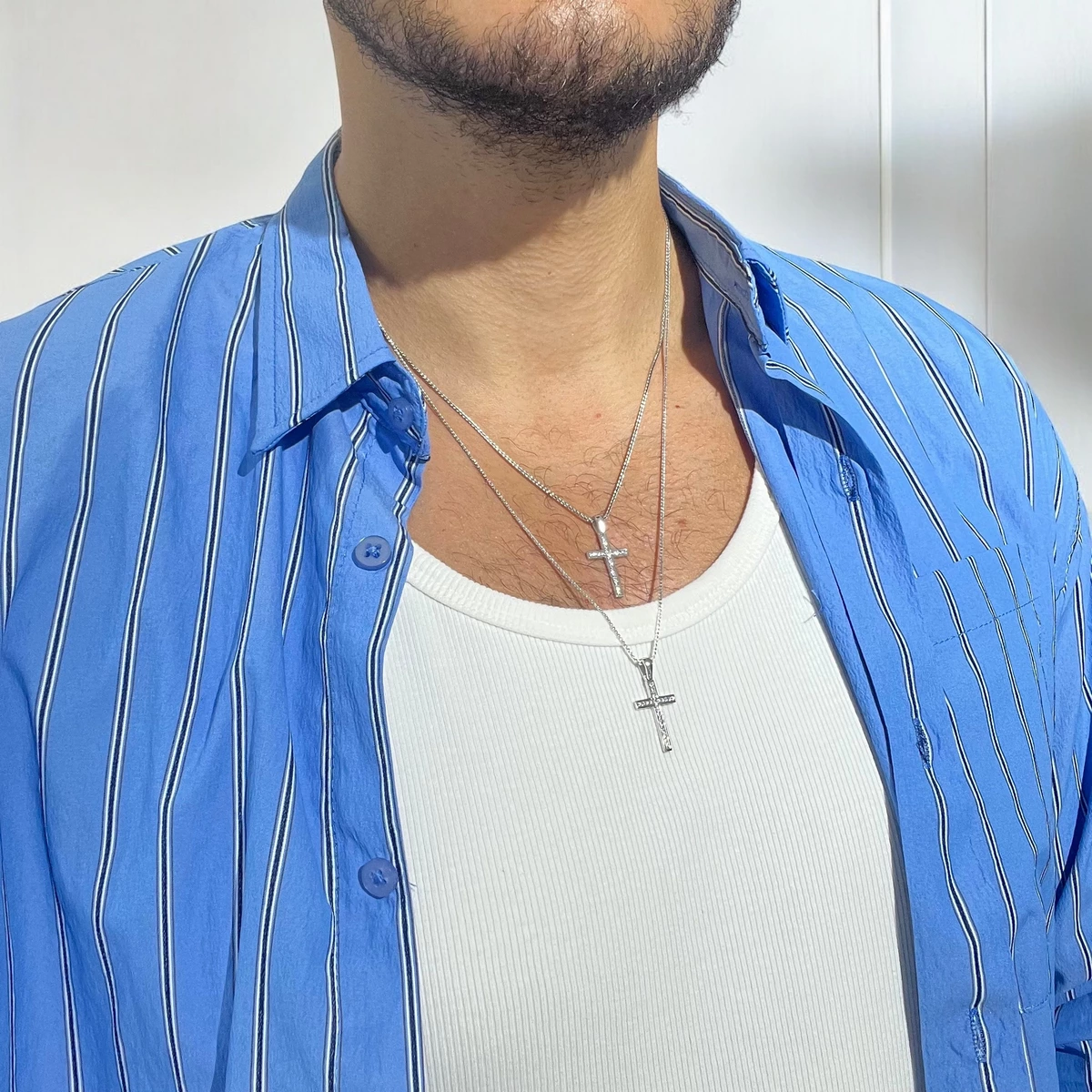 Lant Argint 925 Brooks Minimalist Cross [3]