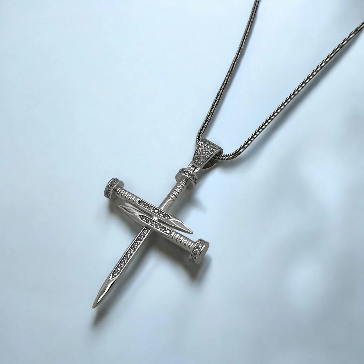 Lant Argint 925 Cruce Mare Cui 6 CM [2]