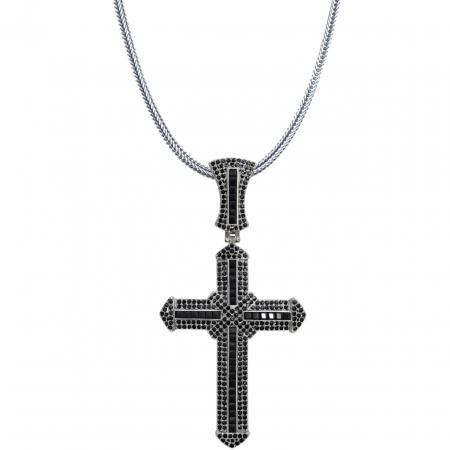 LANTURI ARGINT - Lant Argint 925 Cruce 6 CM Exquisite Black Diamonds