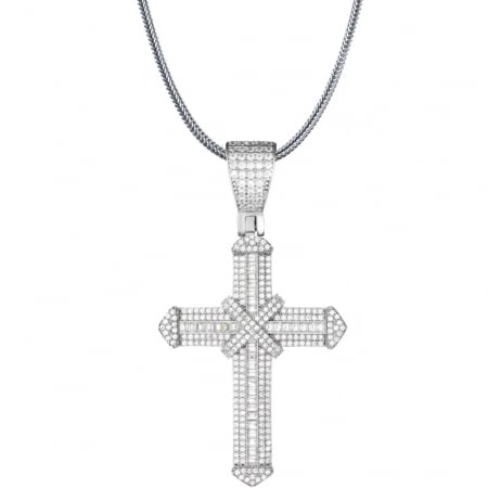 LANTURI ARGINT - Lant Argint 925 Cruce 8 CM Full Diamonds