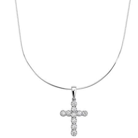 BIJUTERII DAMA - Lant Argint 925 Cruce Angelic White