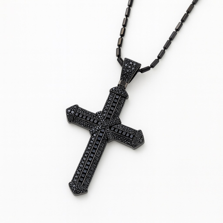 Lant Argint 925 Full Black Cross [1]