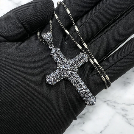 Lant Argint 925 Full Black Diamonds [2]