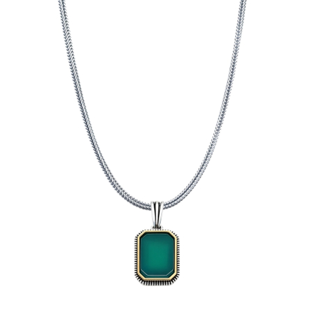 LANTURI ARGINT - Lant Argint 925 Green Onix PLuxury Pendant