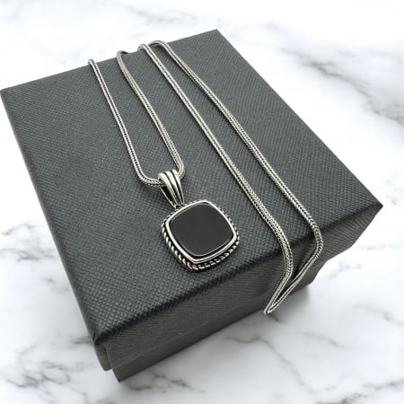 Lant Argint 925 Minimalist Onix [1]