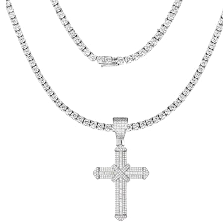 COLIERE ARGINT - Lant Argint 925 Tennis Cruce 5 CM