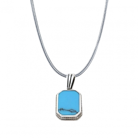 LANTURI ARGINT - Lant Argint 925 Turcoaz Minimalist Pendant