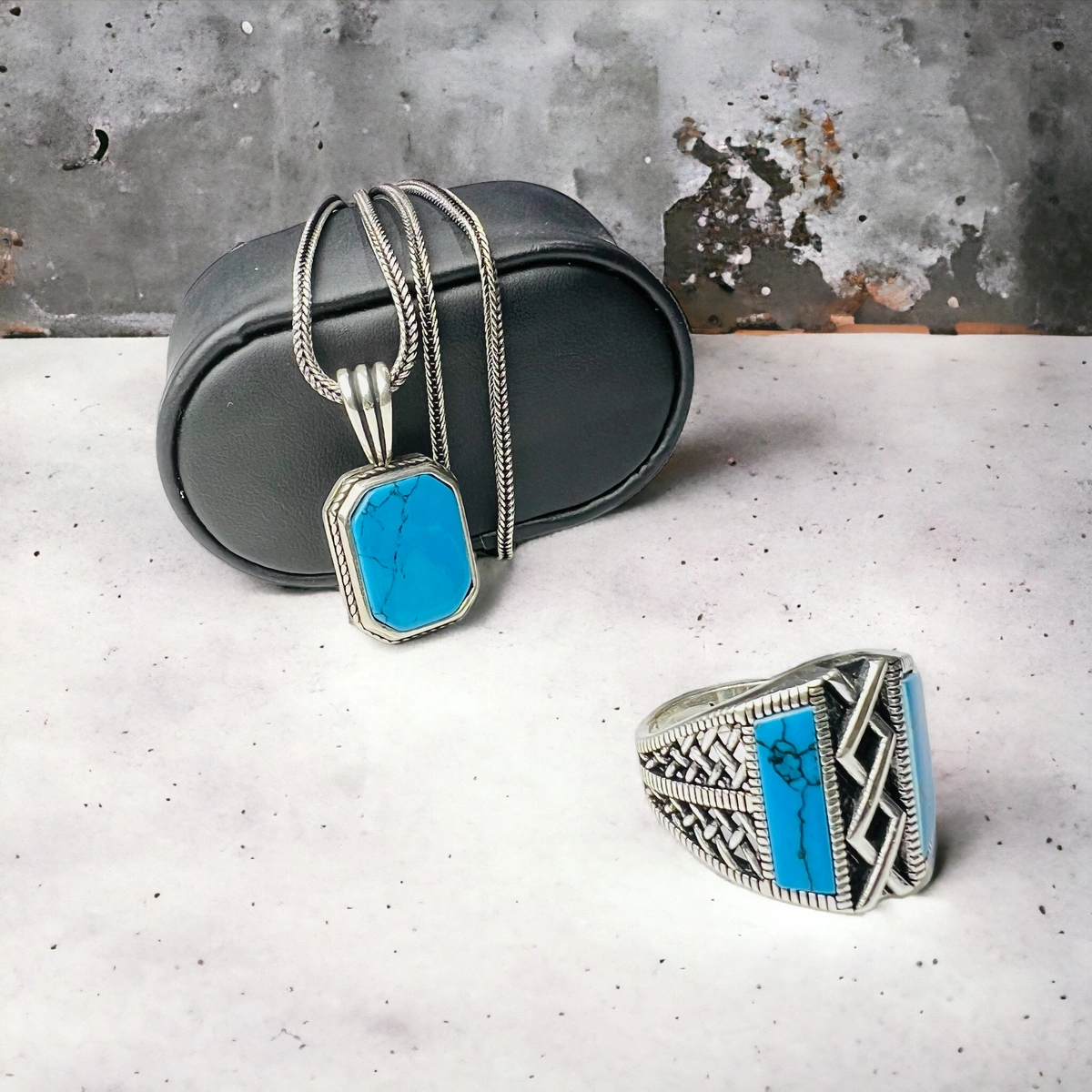 Lant Argint 925 Turcoaz Minimalist Pendant [2]