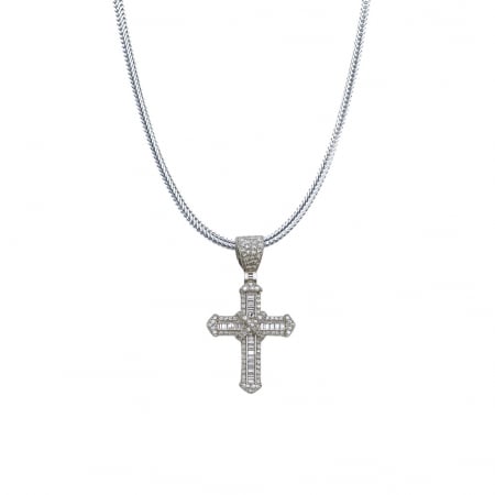 LANTURI ARGINT - Lant Argint 925 White Diamonds Cross