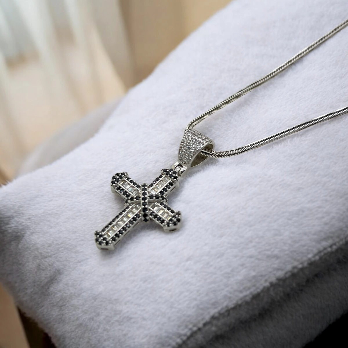 Lant Argint 925 White Diamonds Cross [3]
