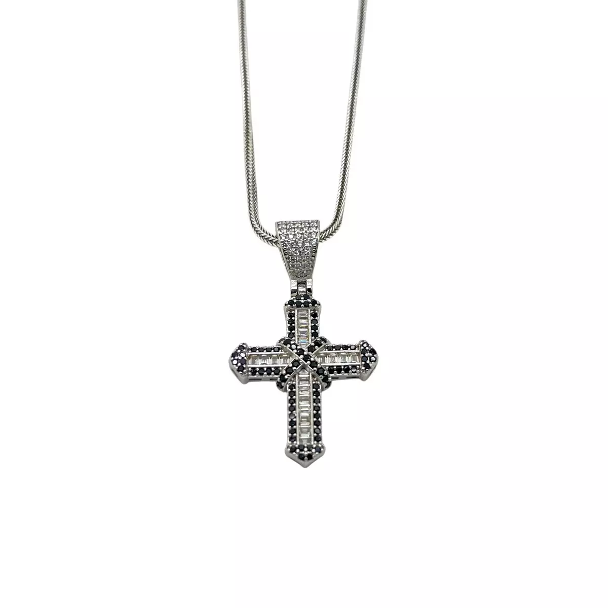 LANTURI ARGINT - Lant Argint 925 White Diamonds Cross