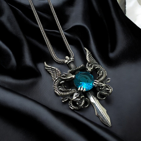 Lant Argint 925 Wings Dragon Cross Diamond [1]