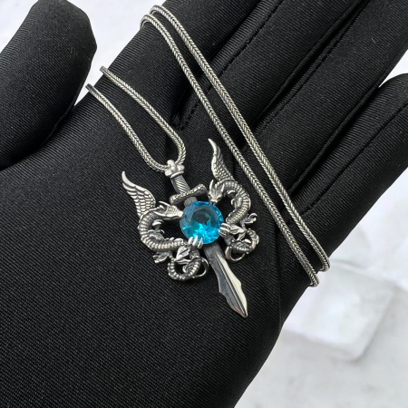 Lant Argint 925 Wings Dragon Cross Diamond [2]