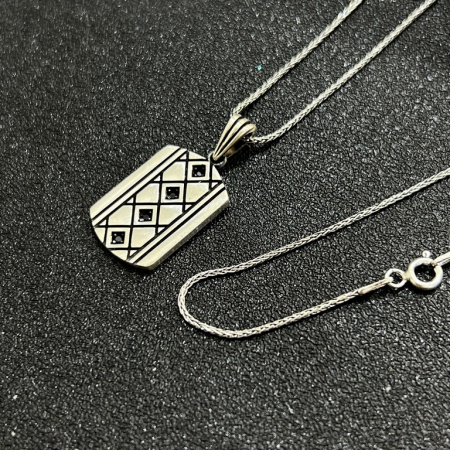 Lant Argint Brooks Cubic Plate [2]