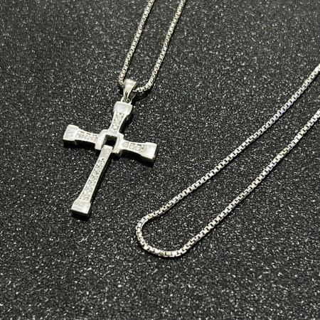 Lant Argint Brooks Diamond Cross [1]