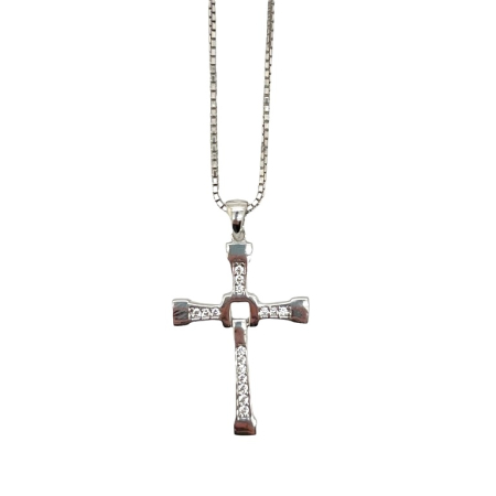 Lant Argint Brooks Diamond Cross [0]