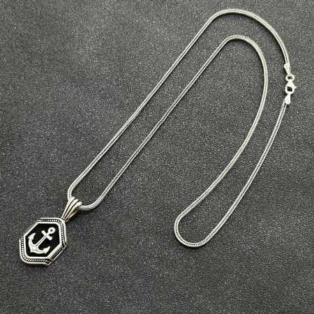 Lant Argint Brooks Pandantiv Ancora [2]