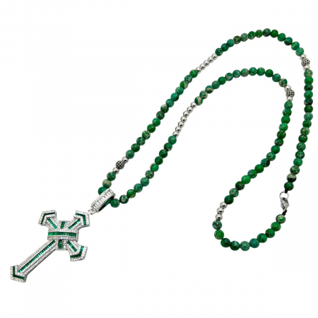 LANTURI CU PANDANTIV - Lant Barbati Pietre Naturale Green Cross