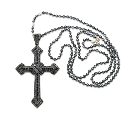 Lant Bile Onix Cruce Argint Black 8 CM / 80 CM [1]