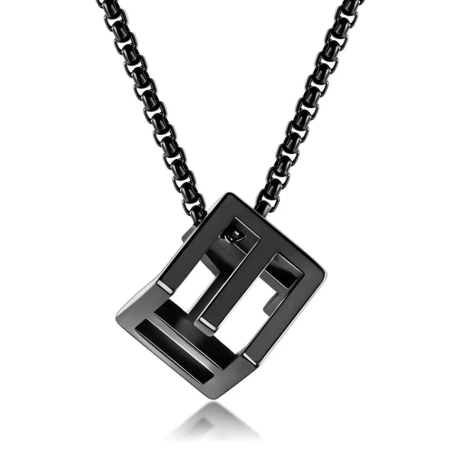 LANTURI CU PANDANTIV - Lant Brooks Black Abstrakt Cube