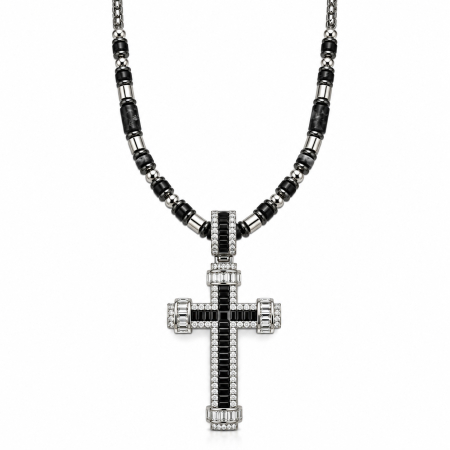 LANTURI - Lant Brooks Black Agate Stone Cross 60 CM