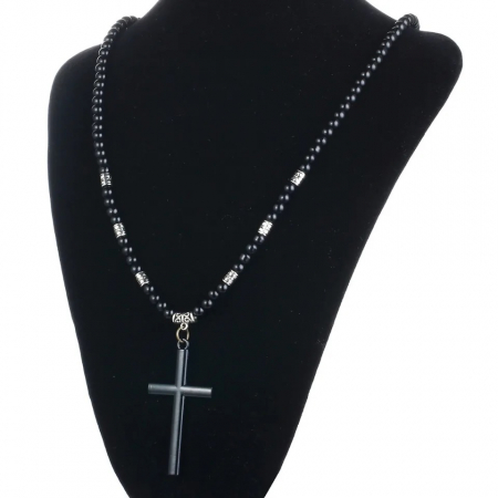 Lant Brooks Black Beads Cross [2]