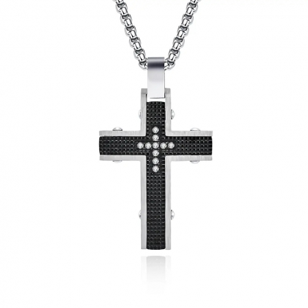 LANTURI CU PANDANTIV - Lant Brooks Black Cross Diamonds Pisa