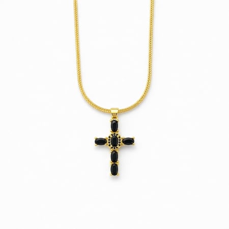 BIJUTERII DAMA - Lant Brooks Black Diamond Cross