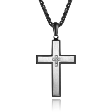 LANTURI CU PANDANTIV - Lant Brooks Black SilverCross