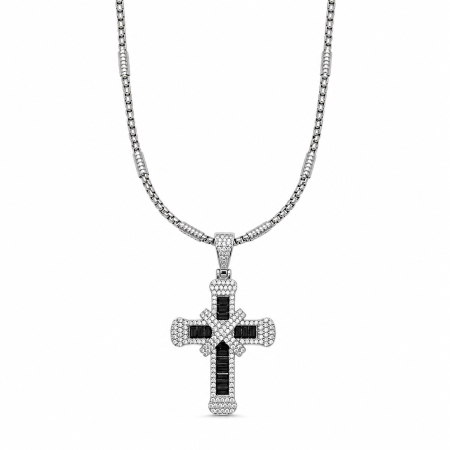 LANTURI - Lant Brooks BlackWhite Diamonds Cross