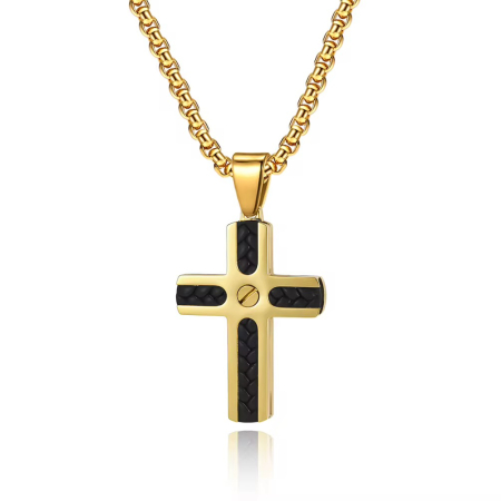 LANTURI CU PANDANTIV - Lant Brooks Exquisite GoldBlack Cross