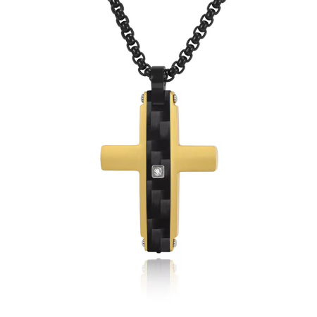 LANTURI CU PANDANTIV - Lant Brooks Exquisite GoldBlack Cross