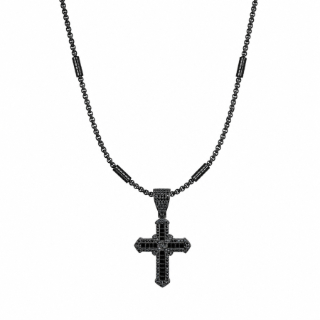 LANTURI ARGINT - Lant Brooks Full Black Cruce Argint Tennis