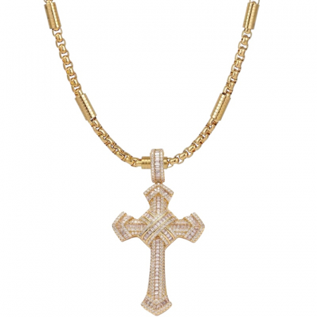 LANTURI CU PANDANTIV - Lant Brooks Full Diamonds Cross New
