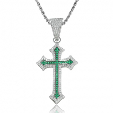 LANTURI CU PANDANTIV - Lant Brooks Full Diamonds Royal Green