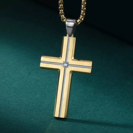 Lant Brooks Gold Diamond Cross [0]