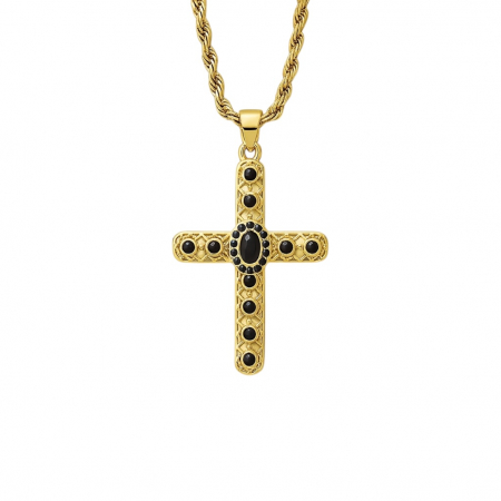 LANTURI CU PANDANTIV - Lant Brooks Gold Exquisite Cross