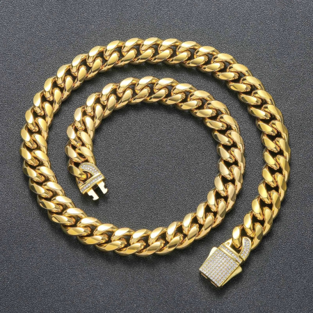 COLIERE INOX - Lant Brooks Gold Lady Cuban