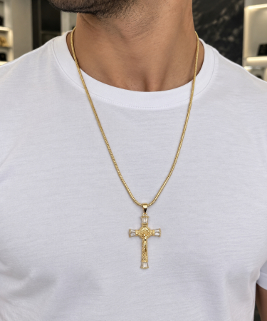 Lant Brooks Gold Placat Aur Cruce Cristos [1]