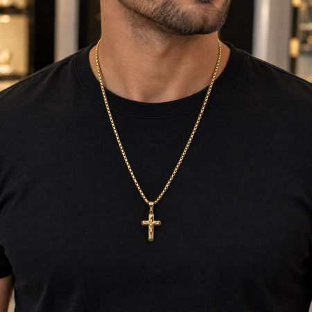 Lant Brooks Gold Placat Aur Cruce Cristos [1]