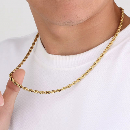 LANTURI CU PANDANTIV - Lant Brooks Gold Rope Chain