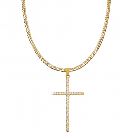 LANTURI CU PANDANTIV - Lant Brooks Gold Tennis Cross