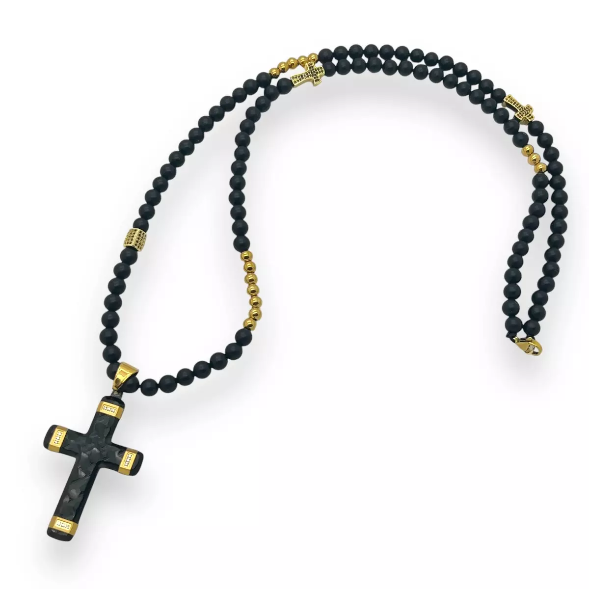 LANTURI CU PANDANTIV - Lant Brooks GoldBlack Luxury Elements Cross