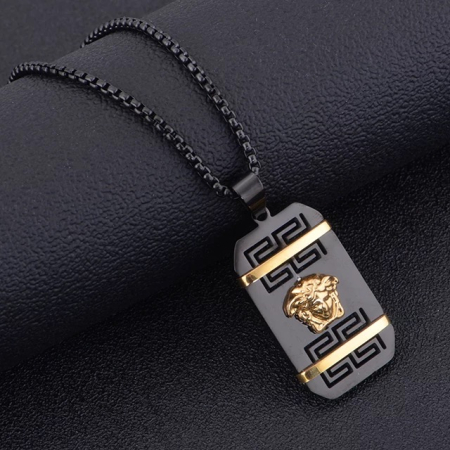 LANTURI CU PANDANTIV - Lant Brooks GoldBlack Luxury Medusa