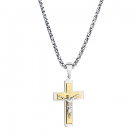 LANTURI CU PANDANTIV - Lant Brooks GoldSilver Jesus
